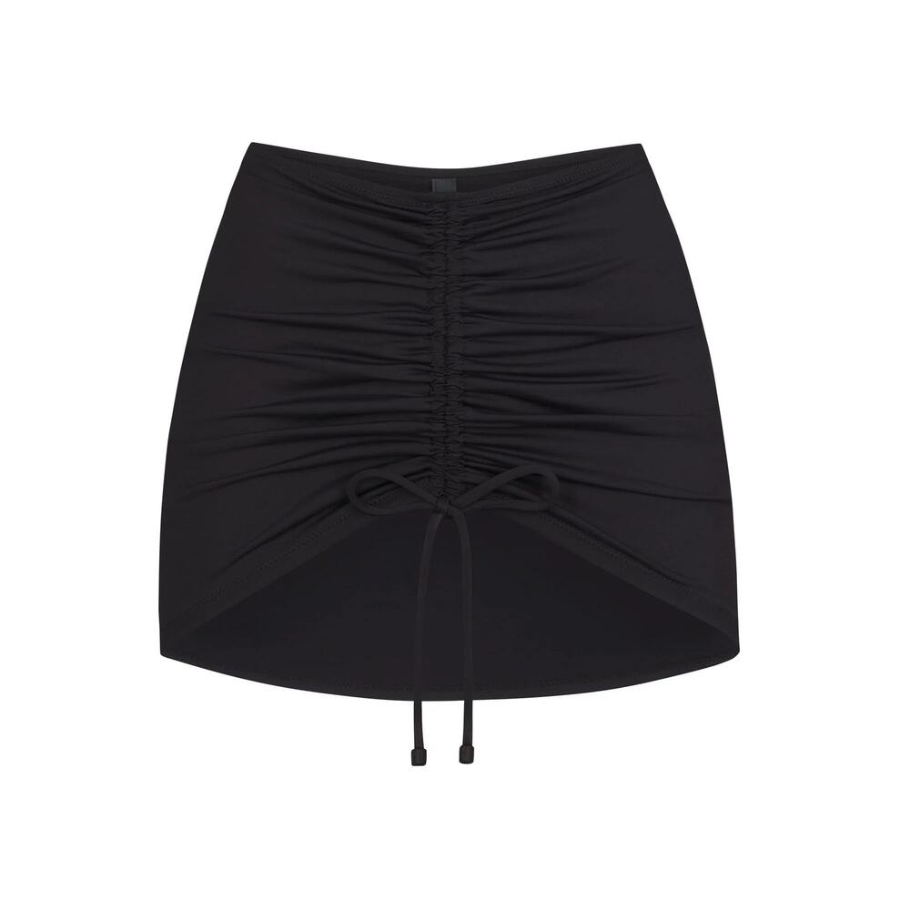 SKIMS Swim Ruched Mini Skirt - S - Onyx